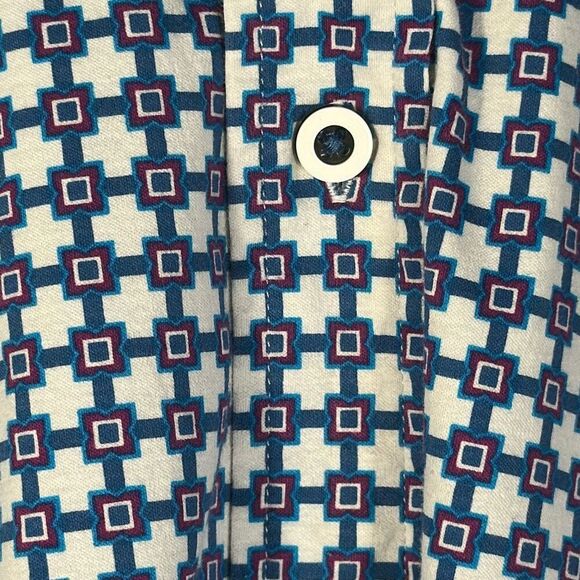 Buttercloth Regular Fit Geometric Print Long Sleeve Button Up Mens Size L - Picture 3 of 8